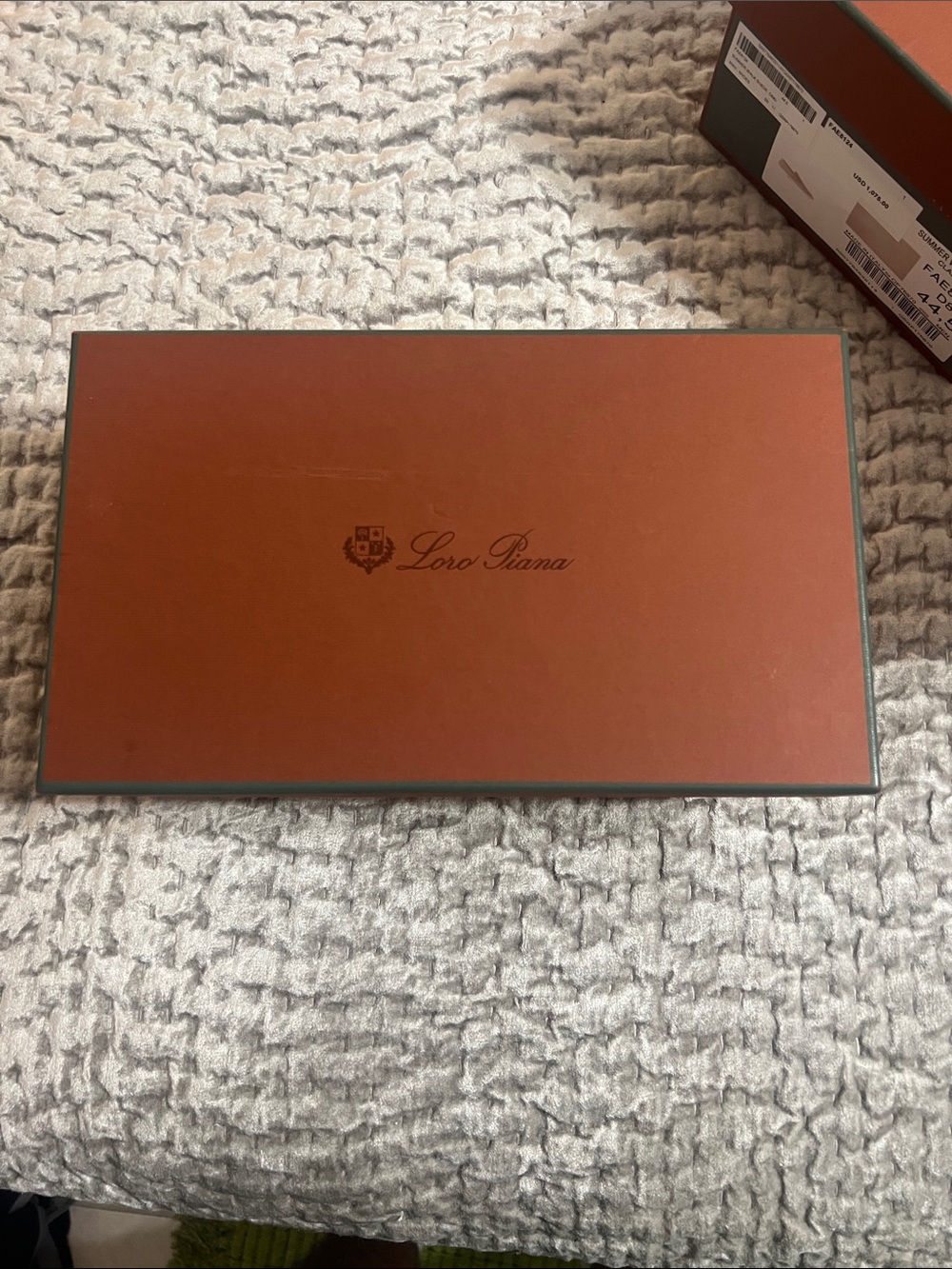 Loro Piana Rust Brown Box with Green Trim